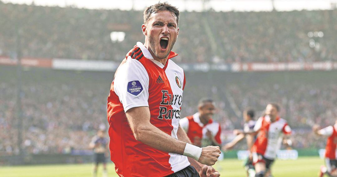 Santiago Giménez celebrando un gol con el Feyenoord en la Eredivisie / FOTO: EFE