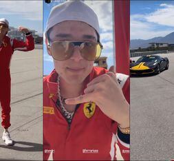 El cantante Peso Pluma manejó estos autos deportivos de la marca Ferrari. FOTOS: Capturas