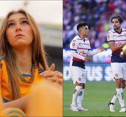 Tatiana Flores y jugadores de las Chivas. FOTOS: Imago7 / Especial
