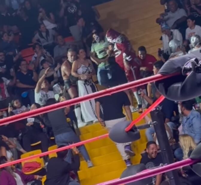Dr. Wagner Jr. se cubrió con una aficionada ante los ataques de L.A. Park. FOTO: Captura