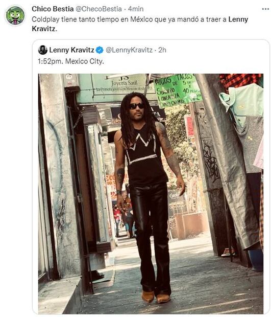 Lenny Kravitz sube foto paseando en la CDMX y los memes ya están listos