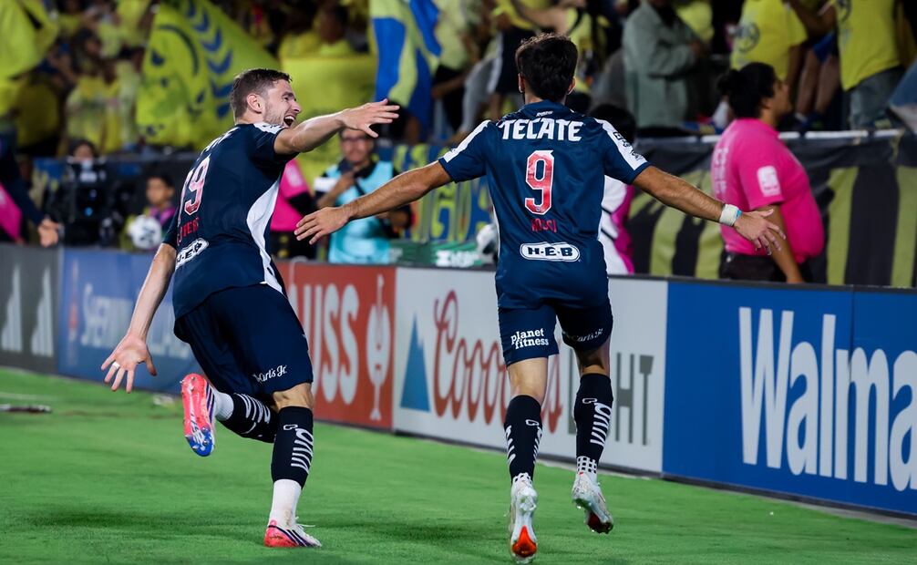 Rayados de Monterrey en festejo de gol, durante la semifinal de la Leagues Cup - Foto: @Rayados en X
