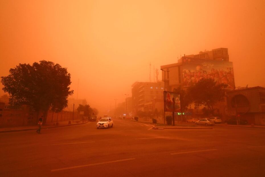 10 fotos apocalípticas de la impresionante tormenta de arena en Irak