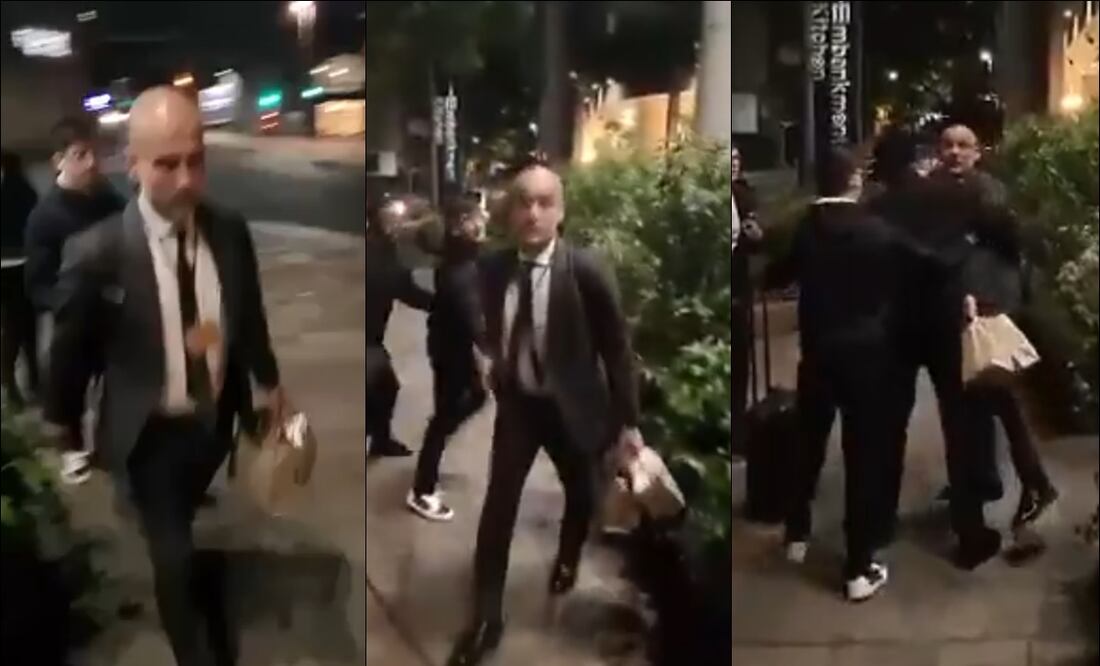 Pep Guardiola perdió el control y enfrentó al aficionado que se burló de él. FOTO: Capturas