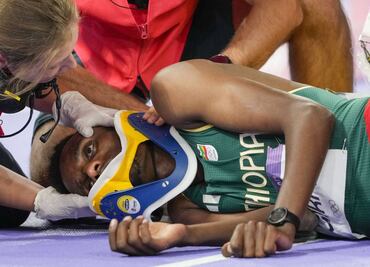 Lamecha Girma sufre aparatosa caída en la prueba de los 3,000 mil metros con obstáculos