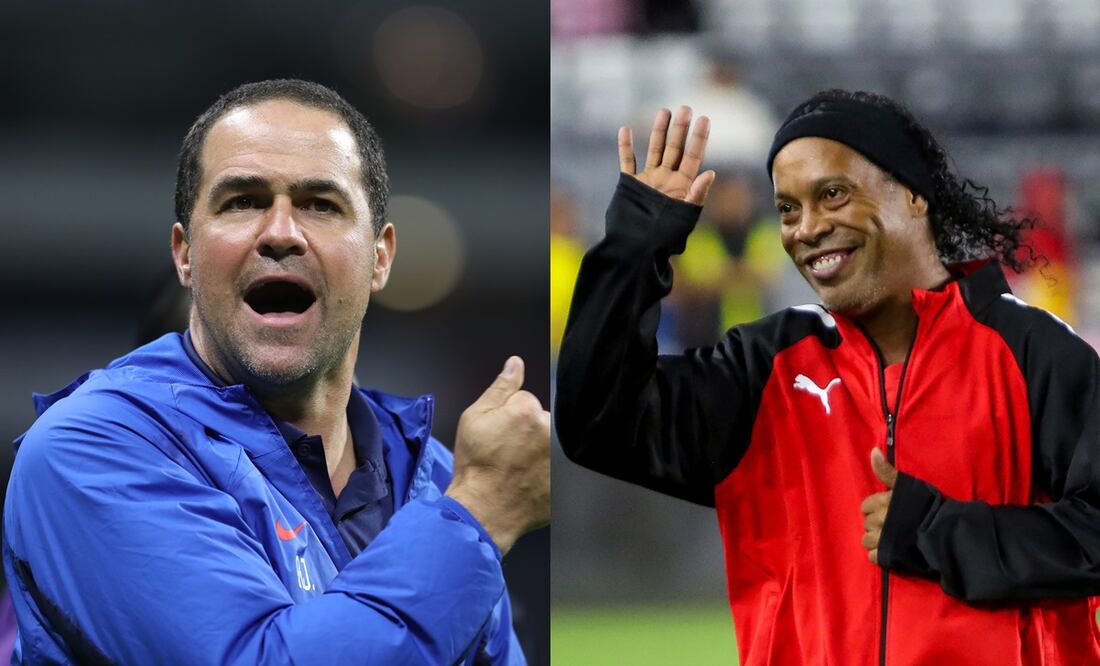 André Jardine y Ronaldinho - Foto: Especial