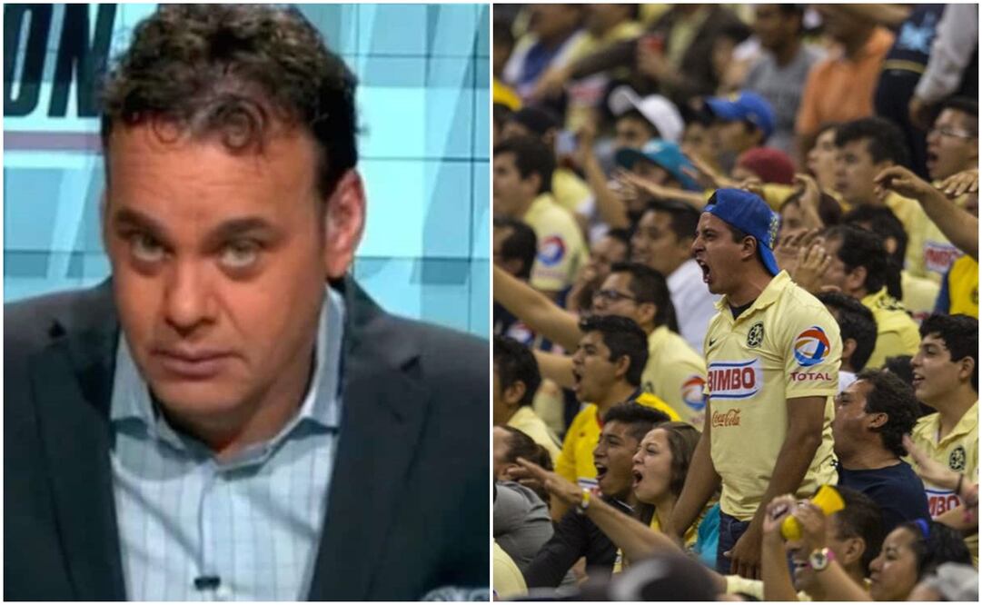 David Faitelson en ESPN y aficionados del América / FOTOS: Captura e Interna
