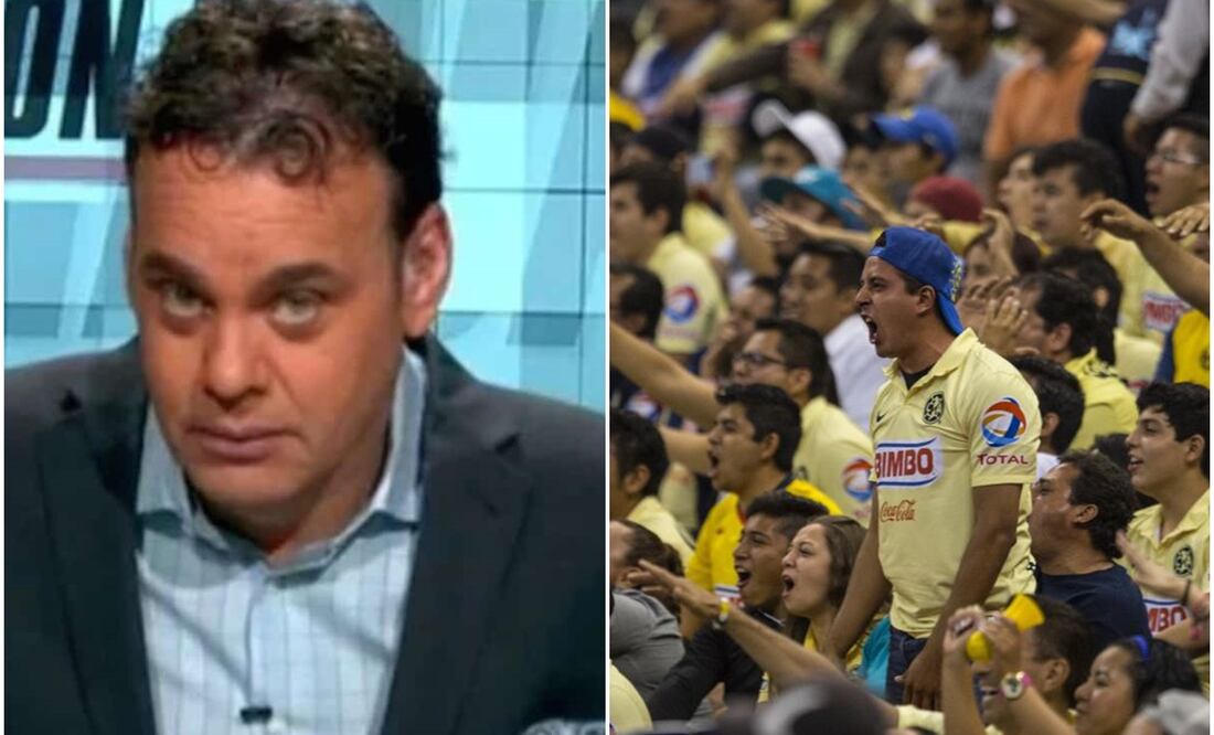 David Faitelson en ESPN y aficionados del América / FOTOS: Captura e Interna