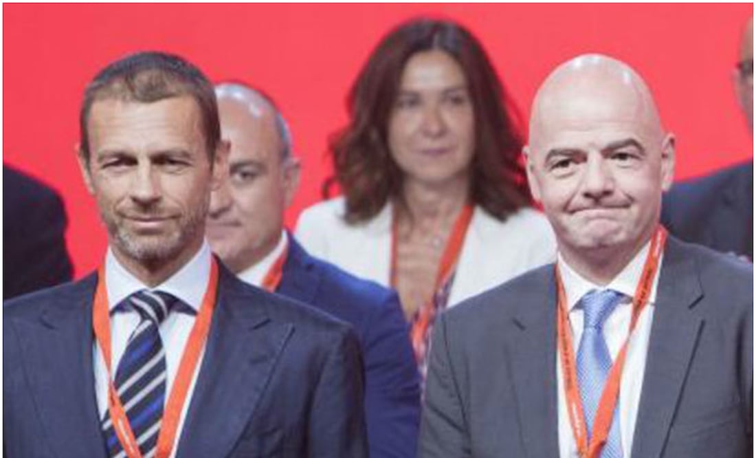 Aleksander Ceferin y Gianni Infantino, presidentes de UEFA y FIFA, respectivamente / FOTO: AP