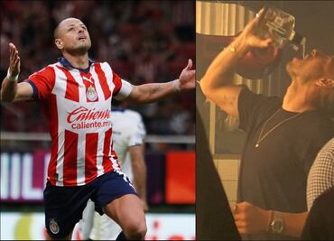 ¿Nueva indisciplina en Chivas? Captan a Chicharito bebiendo tras anotar su primer gol en su regreso con el Rebaño