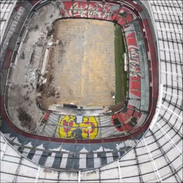 Así luce en la actualidad el Estadio Azteca, visto desde las alturas. FOTO: @deportesWRADIO