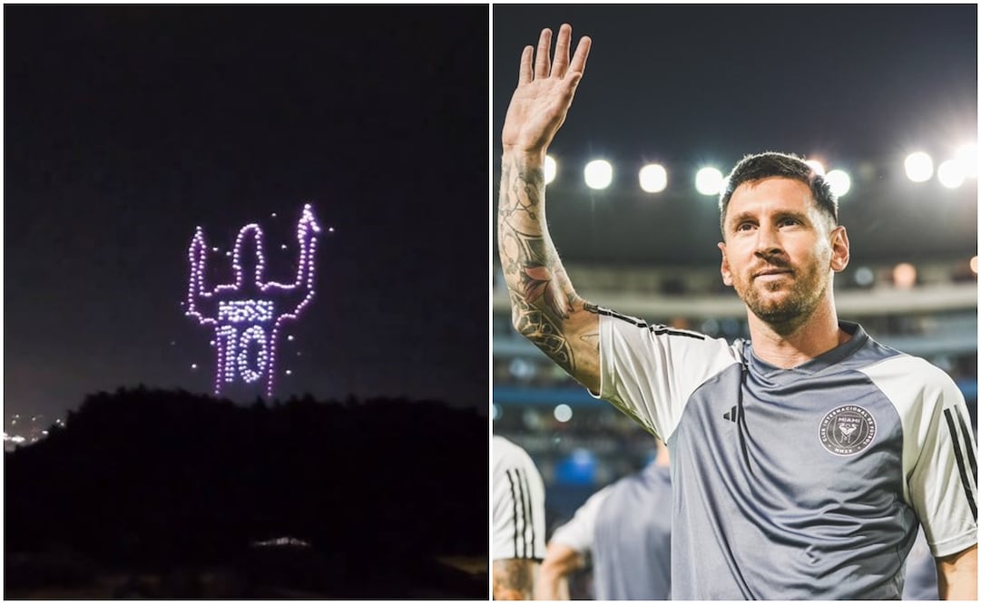 Messi fue homenajeado con drones en El Salvador - Foto: Especial / Inter de Miami