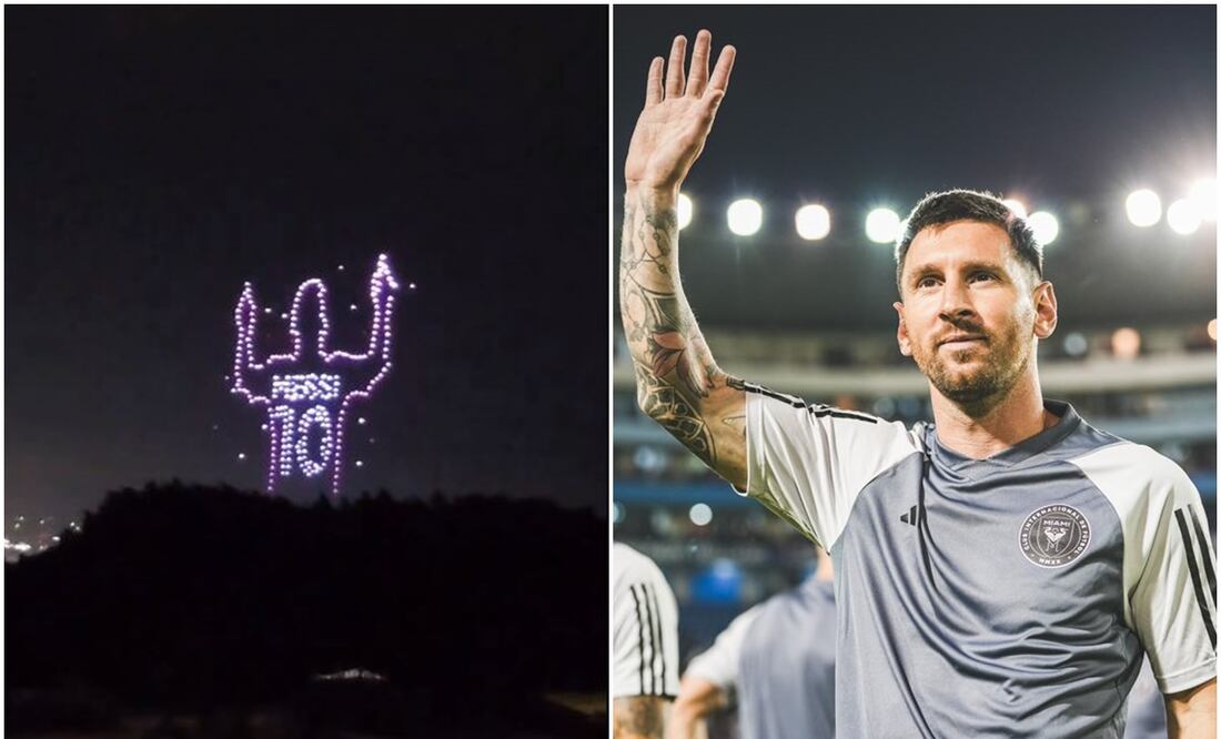 Messi fue homenajeado con drones en El Salvador - Foto: Especial / Inter de Miami