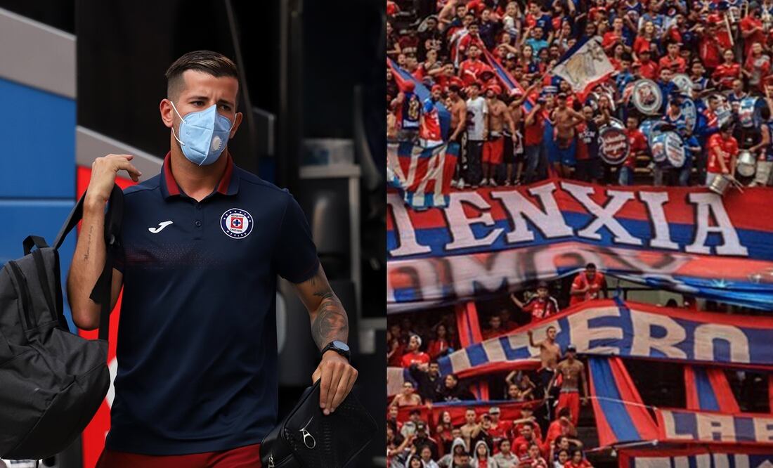Pablo Cepellini con Cruz Azul y barra de Independiente de Medellín / FOTO: Imago7 y Especial