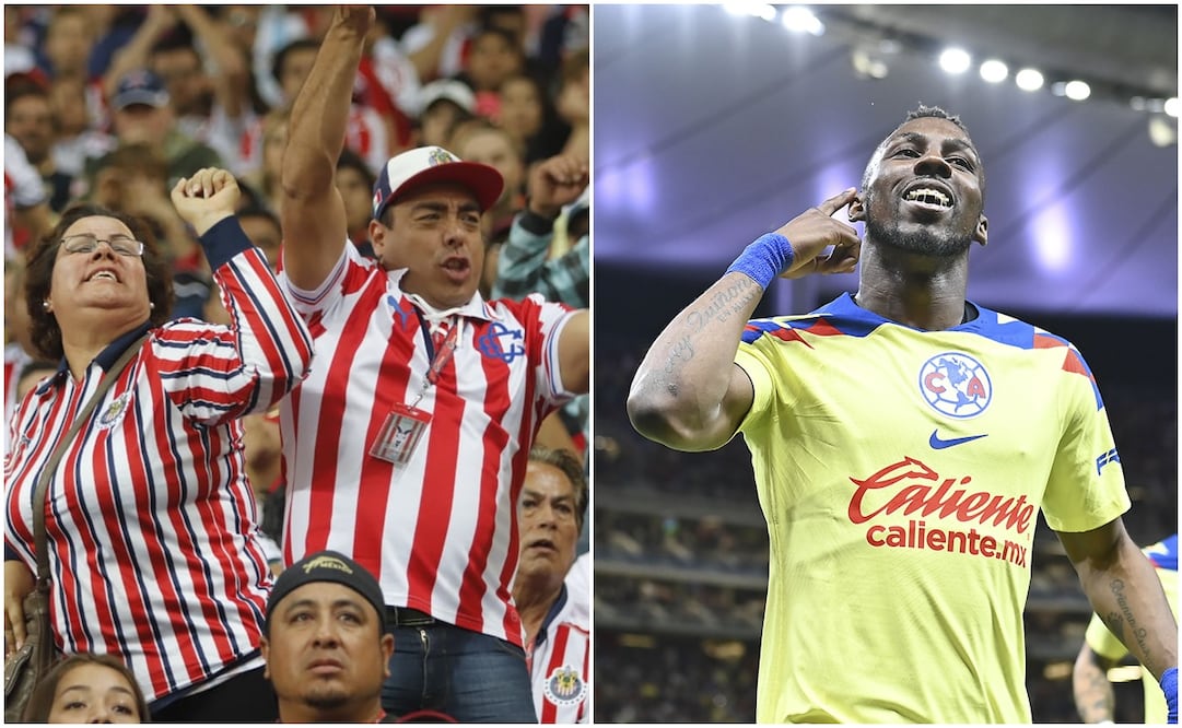 Aficionados de Chivas y Julián Quiñones en celebrando gol de América / FOTOS: Imago7