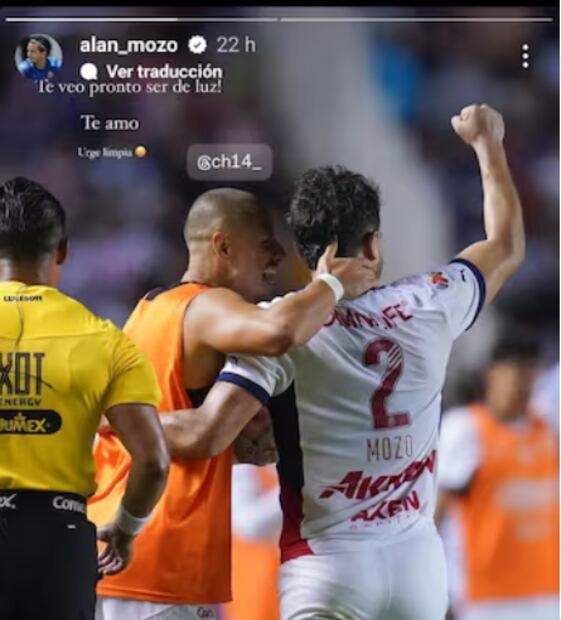 Este fue el mensaje que Mozo publico hacia su compañero Javier Hernández. FOTO: @alan_mozo
