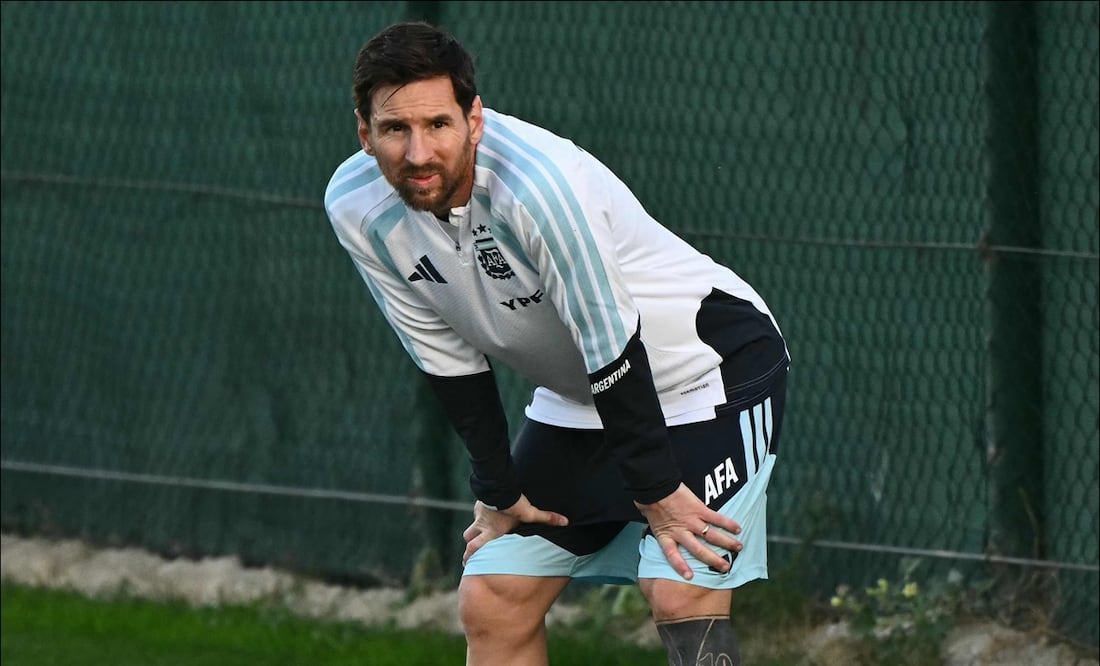 Lionel Messi, durante un entrenamiento con la selección de Argentina, previo a su duelo amistoso ante Angola. FOTO: AFP