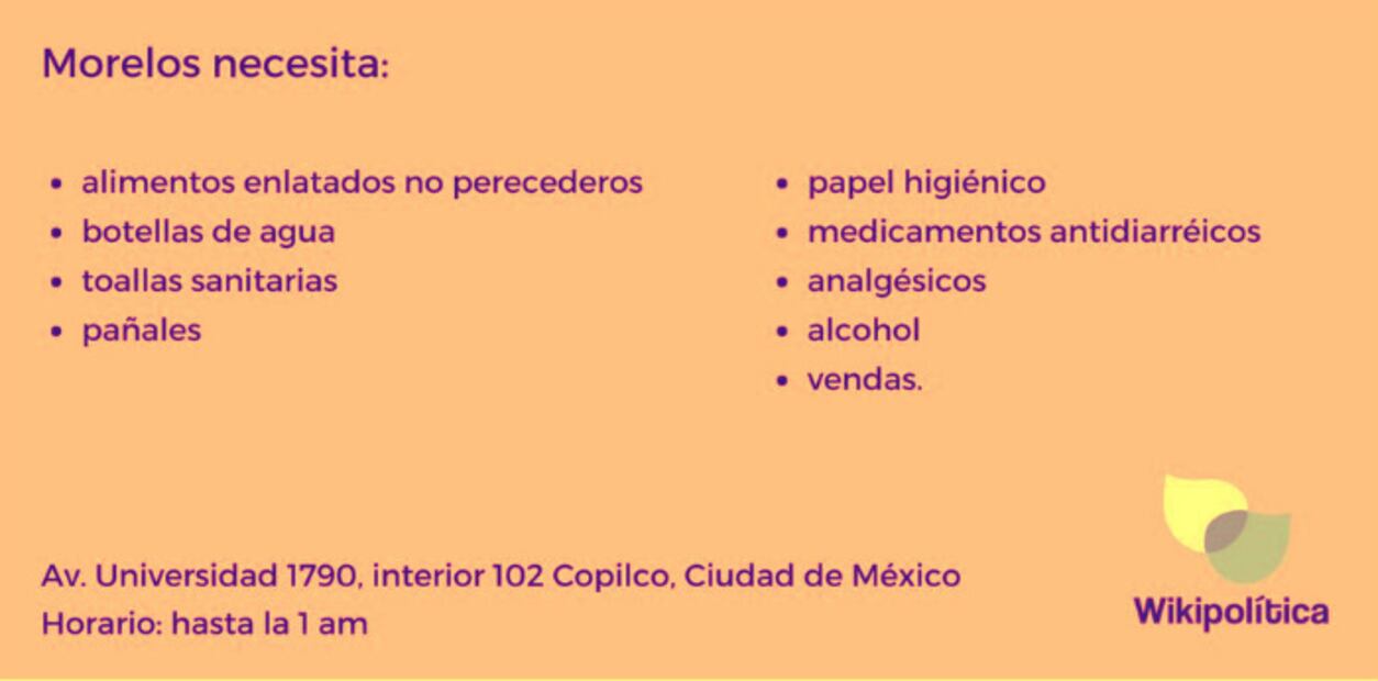 Morelos te necesita y Somos Puebla ¡Ellos también requieren ayuda!
