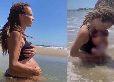 Video: Mujer da a luz a la orilla de la playa y se hace viral