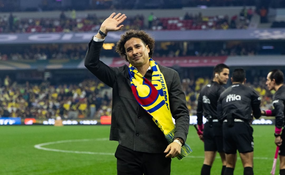 Guillermo Ochoa en su homenaje esta tarde en el Estadio Banorte / Foto: Imago7
