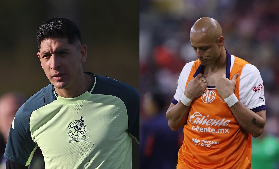 Edson Álvarez "defiende" a Javier Hernández - Fotos: Imago7