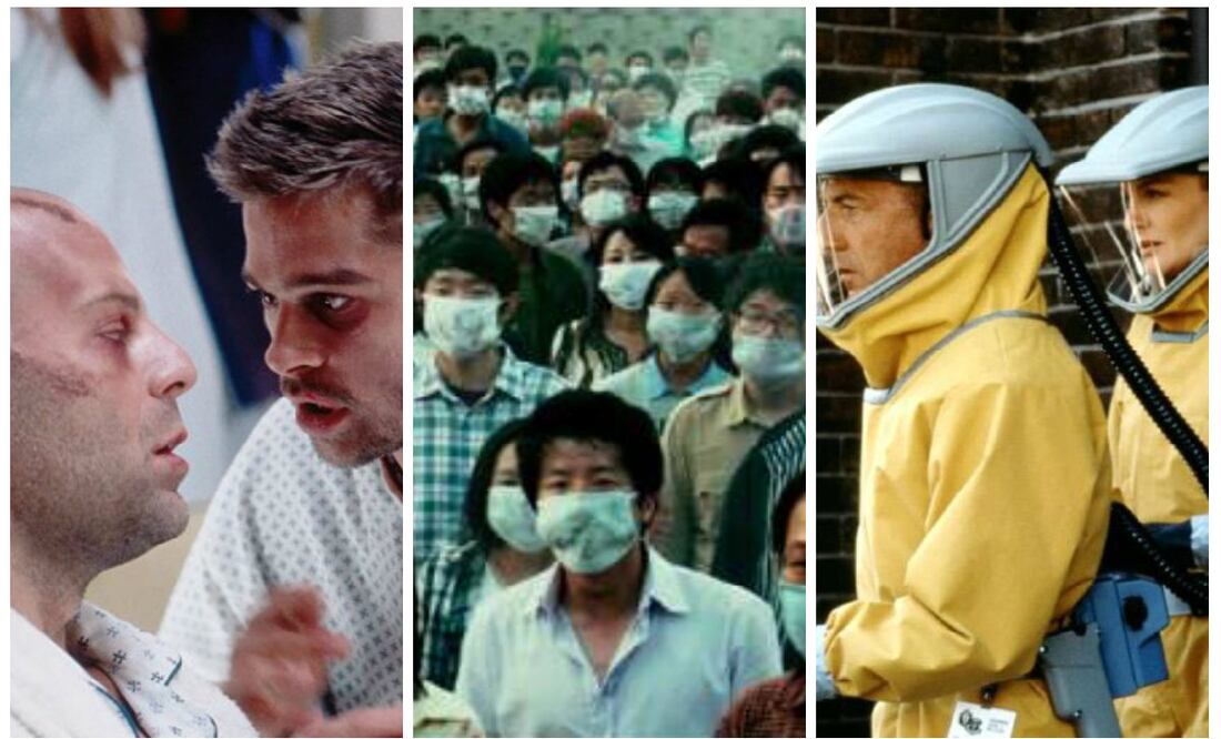 Foto: "12 monos" de Universal Studios/ "The Flu" de iFilm Corp/ "Epidemia" de Warner Bros., Arnold Kopelson Productions