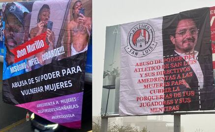 ¡Escándalo en San Luis! Aparecieron mantas donde acusan a jugador y directivo de amedrentar mujeres