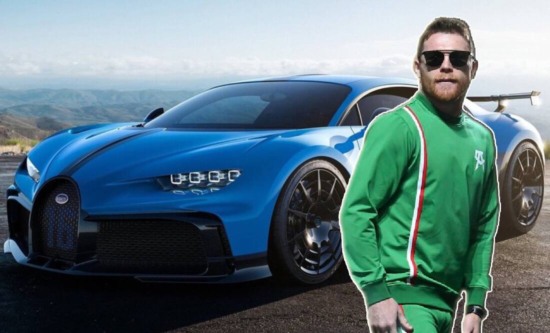 Canelo Álvarez llegó al a conferencia de prensa para su pelea ante Jaime Munguía en un Bugatti Chiron. Foto: Especial