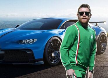 Canelo Álvarez llegó a la conferencia de prensa ante Jaime Munguía en un Bugatti Chiron de 3 millones de dólares