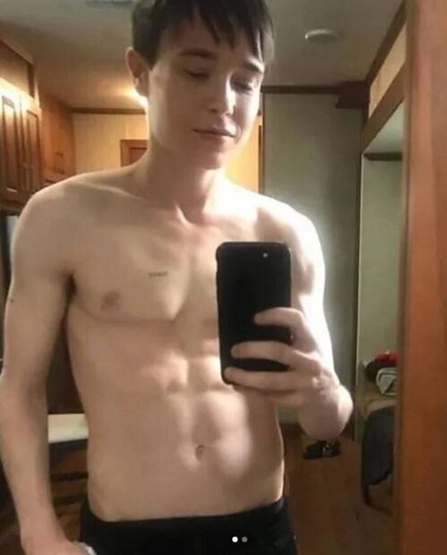 Elliot Page: A 6 meses de declararse trans ya tiene abdomen marcado