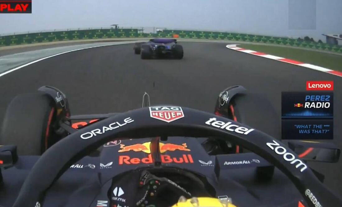 Checo Pérez explotó contra Alex Albon en la Q1 del GP de China. Foto: Especial