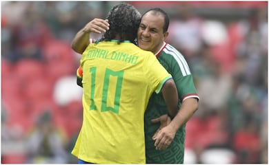 Cuauhtémoc Blanco brilla junto a Ronaldinho en partido de Leyendas de México y Brasil