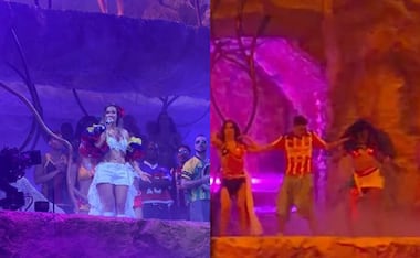 Un aficionado de Chivas bailó junto a Karol G / Foto: Especiales