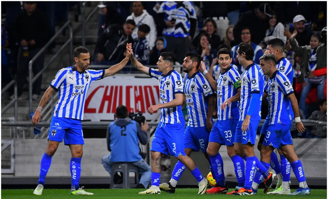 Jugadores de Rayados celebrando ante Mazatlán / FOTO: Imago7