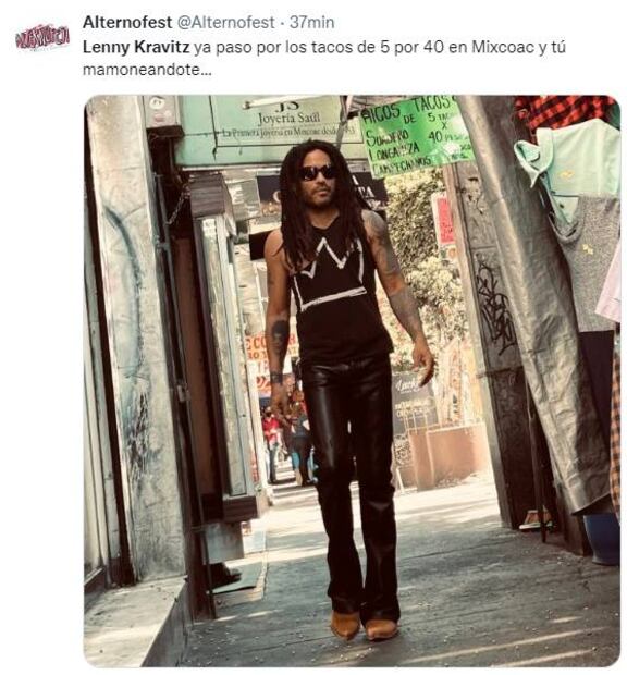 Lenny Kravitz sube foto paseando en la CDMX y los memes ya están listos