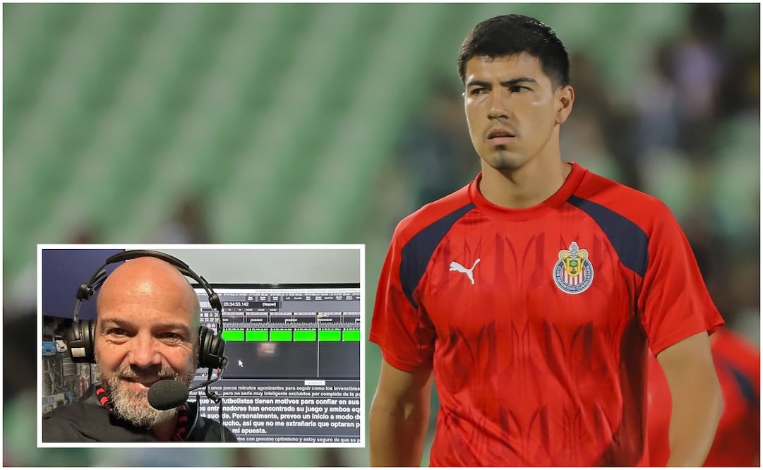 Erick Gutiérrez con Chivas en el TSM ante Santos y Luis García / FOTO: Imago7 e Instagram @garciaposti