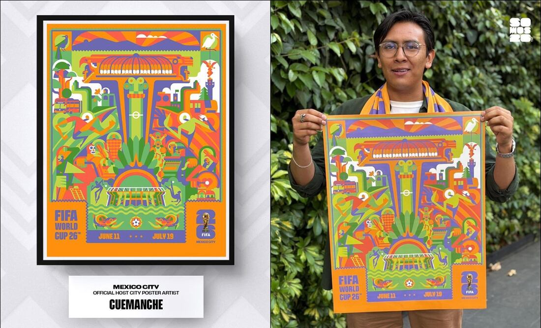 Así luce el póster de la Ciudad de México para el Mundial 2026. FOTOS: @MexicoCity26