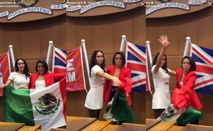 Elsa García, gimnasta regia, generó polémica por lanzar al suelo la bandera de México