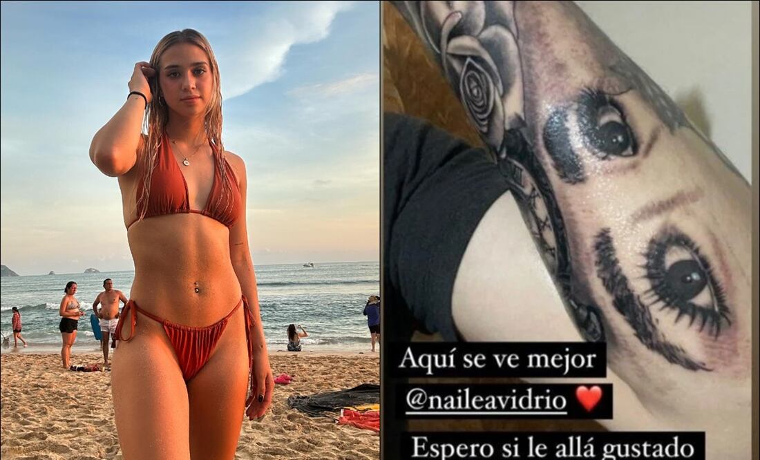 Así luce el tatuaje del admirador de Nailea Vidrio. FOTO: Especial