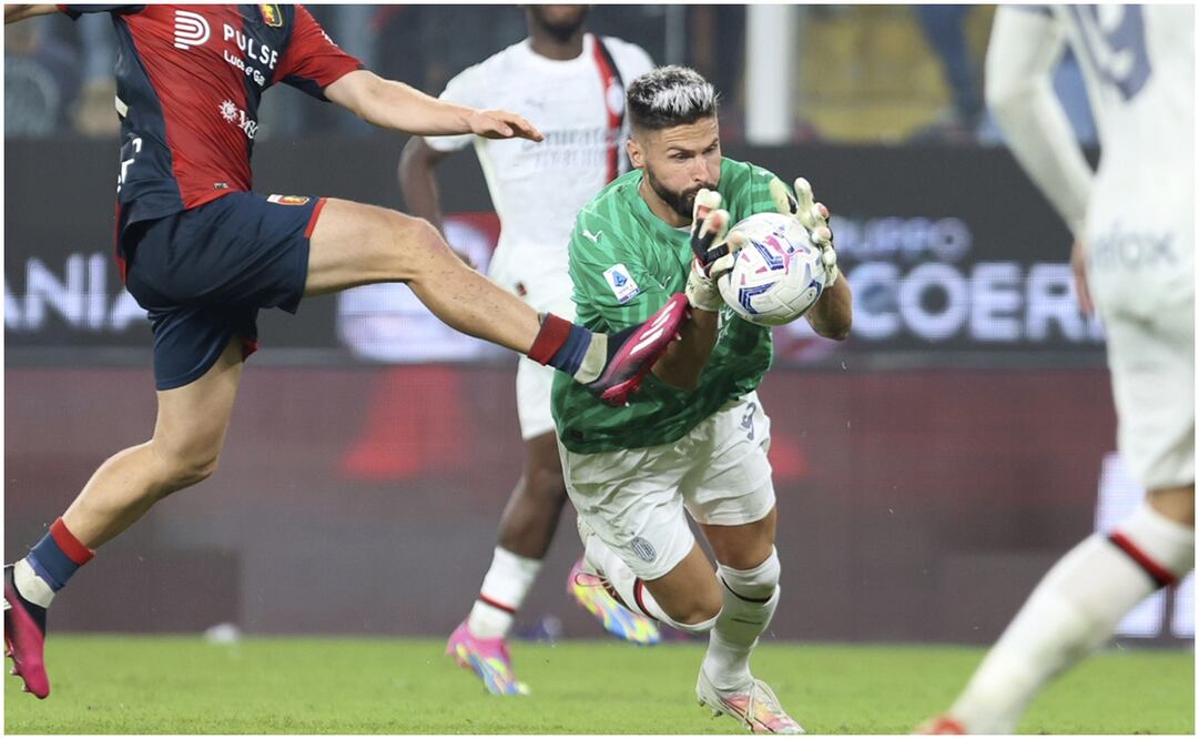 Oliver Giroud se puso los guantes en el partido frente al Genoa - AP