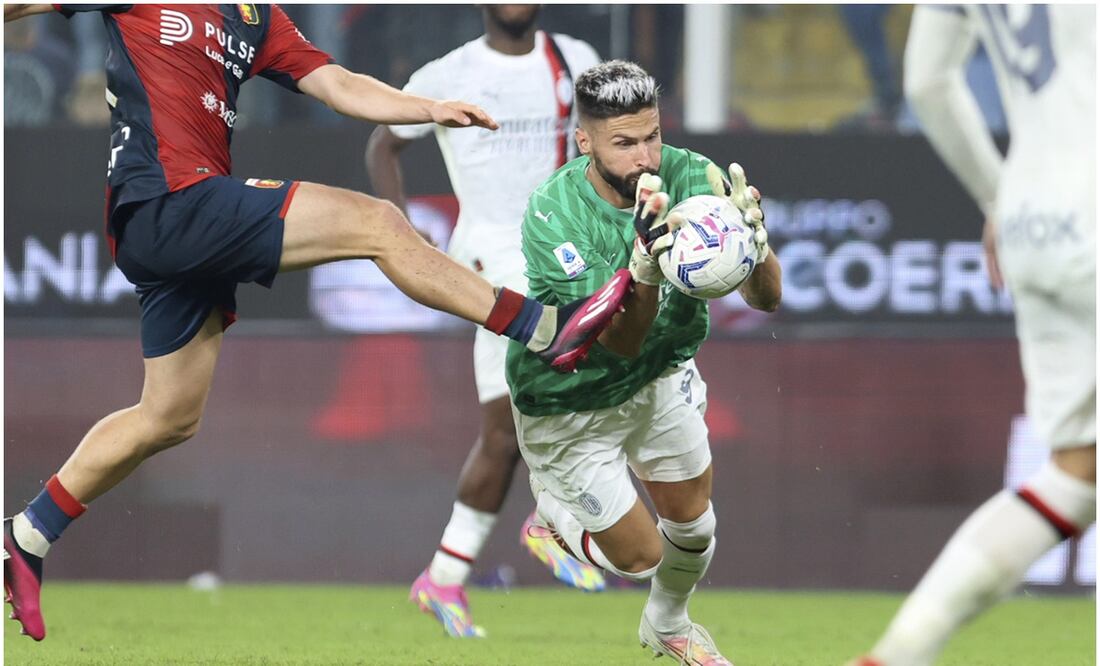 Oliver Giroud se puso los guantes en el partido frente al Genoa - AP