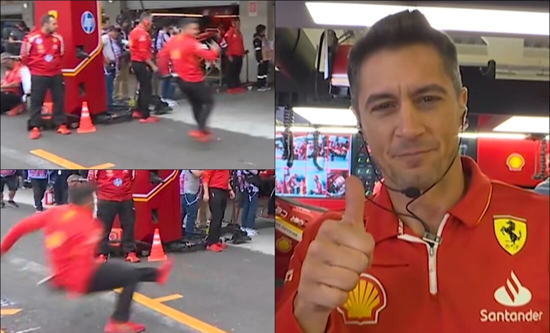 El técnico del equipo de Ferrari sufrió una aparatosa caída. FOTO: Captura