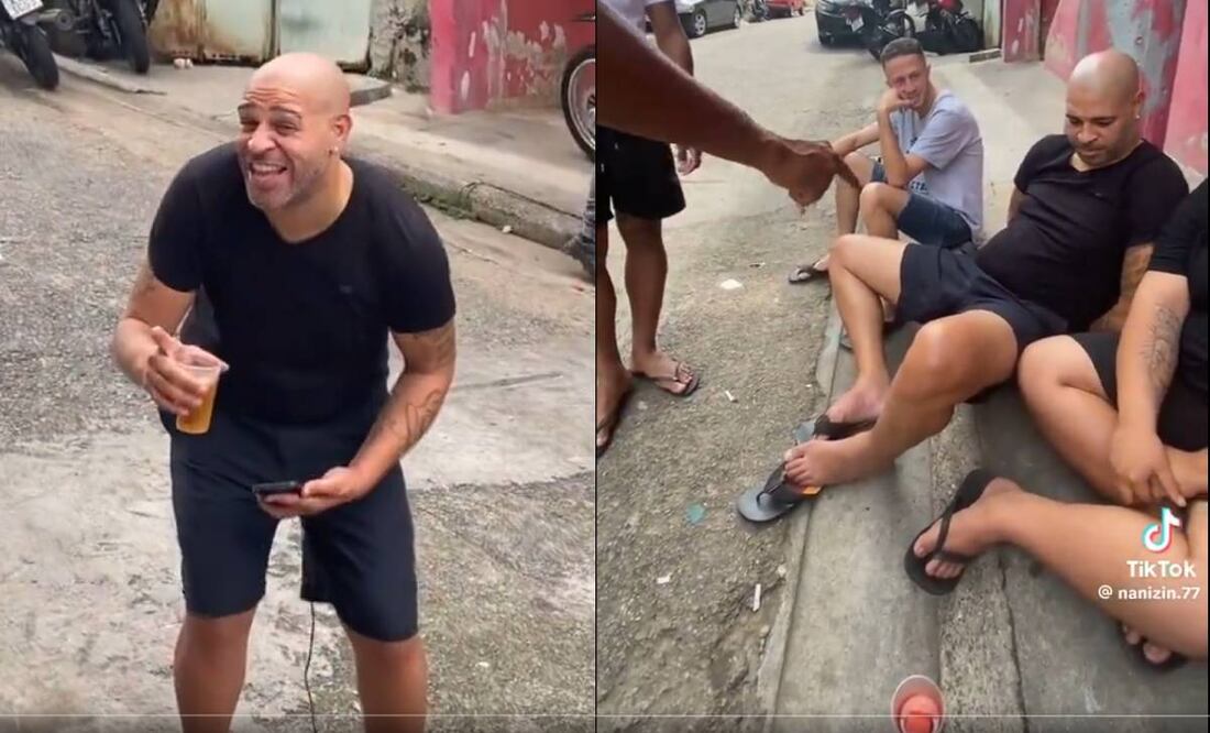 Adriano, a sus 42 años, decidió olvidarse de los lujos que le dio el futbol y ahora vive en una favela en Brasil. Foto: Especial