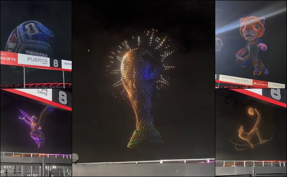 Estas son algunas de las imágenes filtradas del show de drones que se prepara rumbo al Mundial, en el Estadio Ciudad de México: FOTOS: Capturas