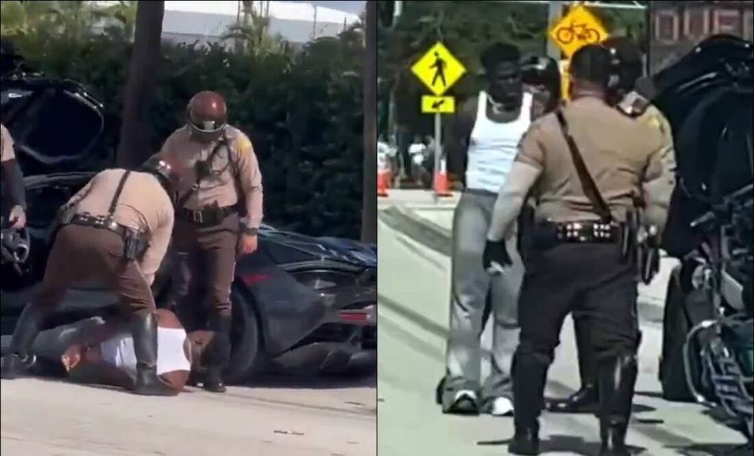 Tyreek Hill es esposado previo al Jaguars vs Dolphins. FOTOS: Capturas