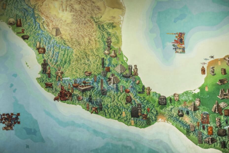 Los murales “El mundo mágico de los mayas” y el “Mapa de Mesoamérica” como nuevos en el MNA