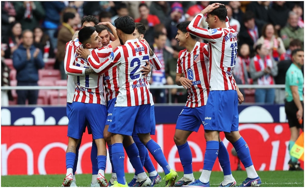 Obed Vargas festeja con el Atlético de Madrid Foto: AFP