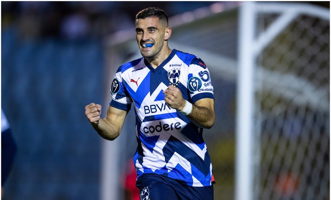 Germán Berterame festejando su gol ante Comunicaciones / FOTO: Twitter @Rayados