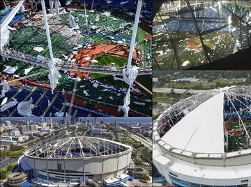 Huracán Milton arranca techo del estadio de beisbol Tropicana Field, casa de los Rays de Tampa Bay