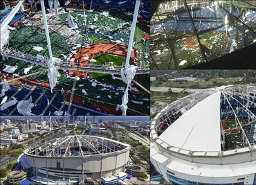Huracán Milton arranca techo del estadio de beisbol Tropicana Field, casa de los Rays de Tampa Bay